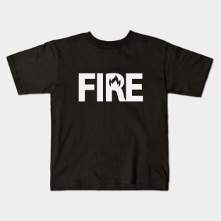 Fire artistic typography design Kids T-Shirt